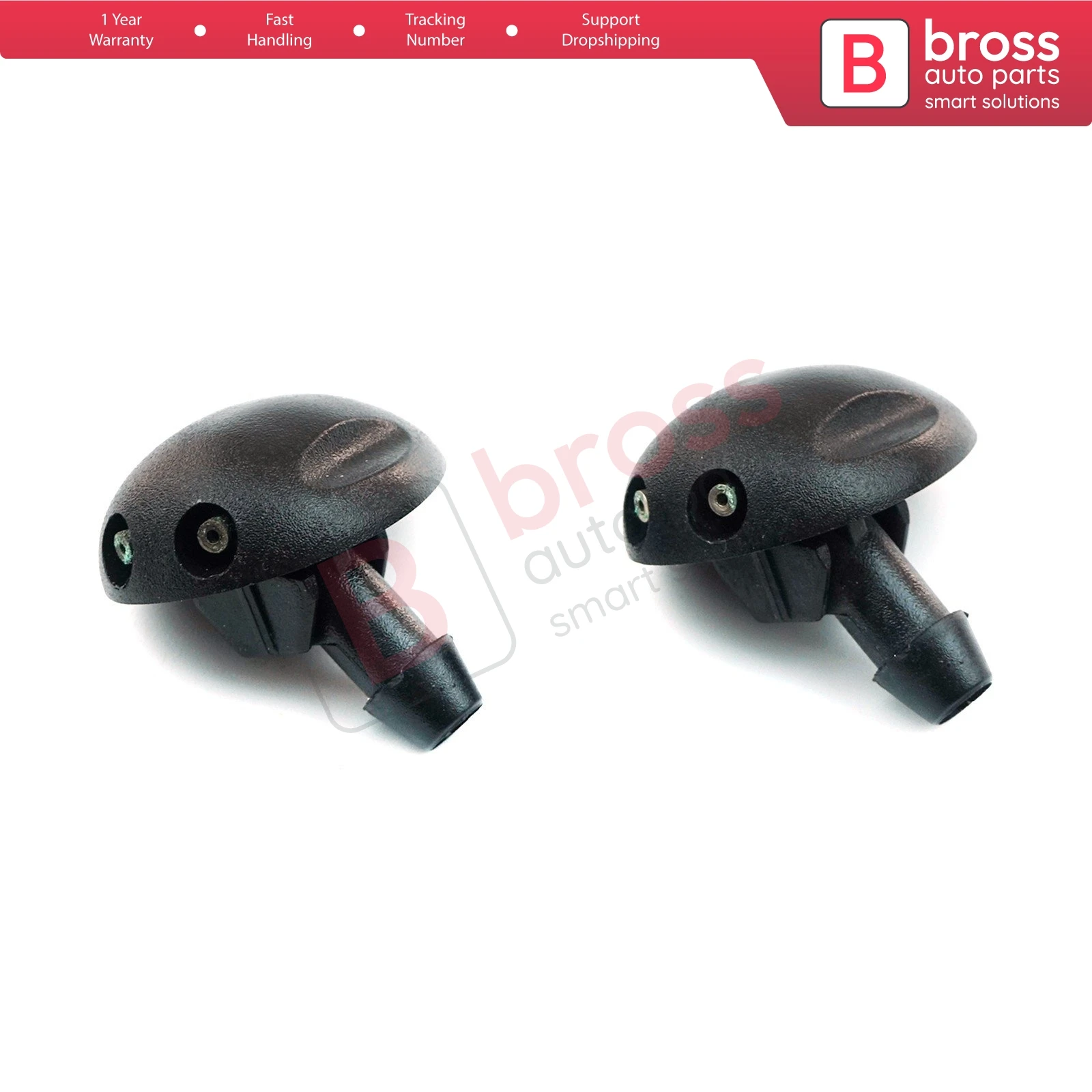 Bross BSP527 2 Pieces Front Windscreen Water Washer Nozzle Spray Jets 7700846456 for Renault Megane Scenic MK1, Dacia Logan