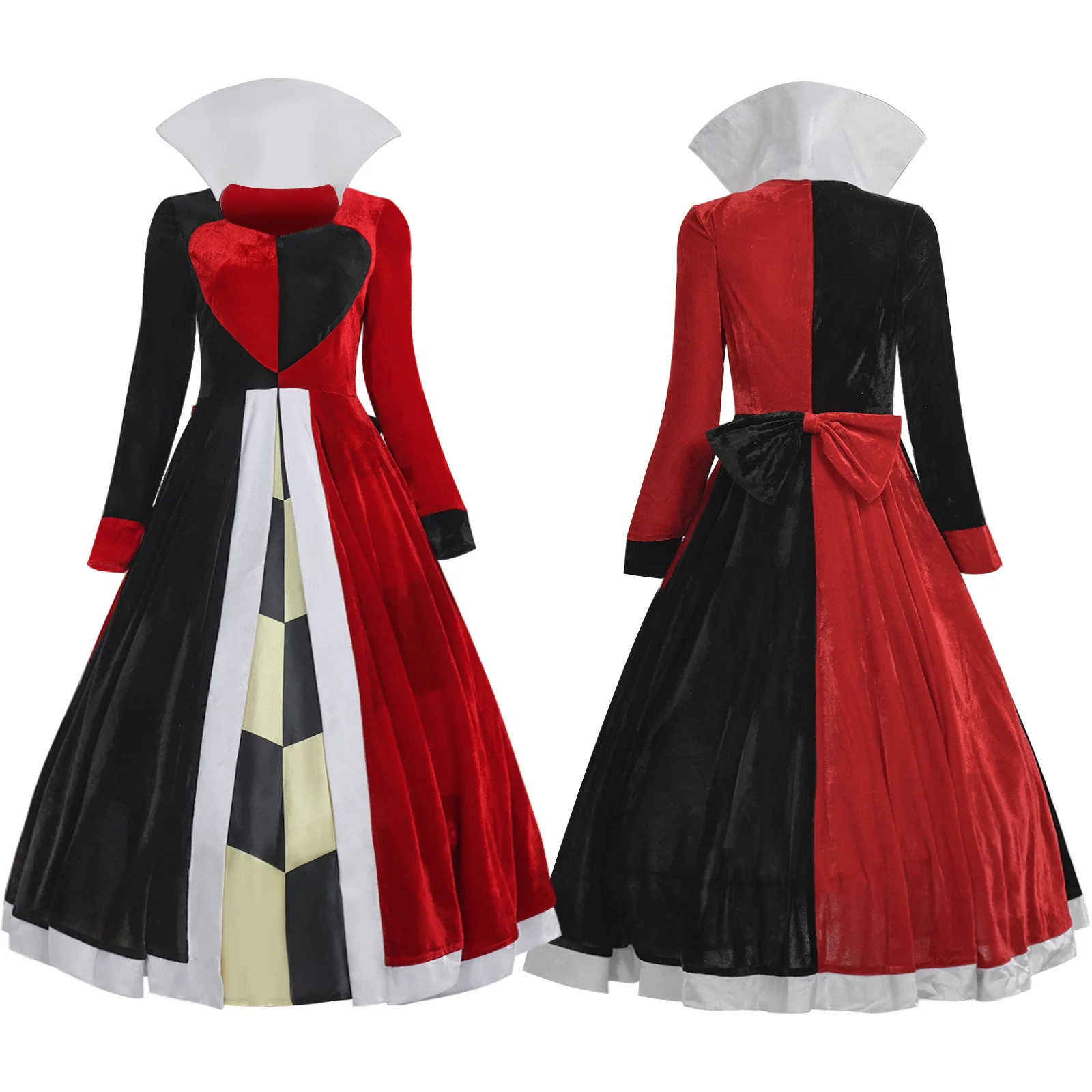 

Halloween Queen of Hearts Costume Alice in Wonderland Dress Women Adult Sexy Poker Queen Cosplay Halloween Fancy Dress Plus Size