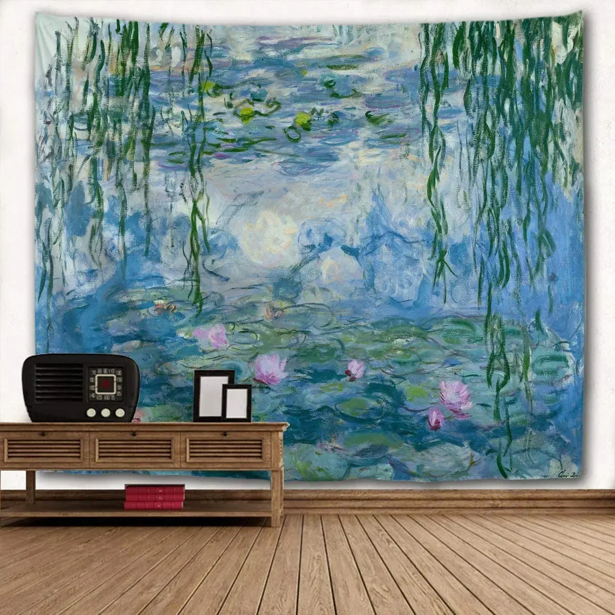 Water Lilies Flowers Wall Tapestry Art Home Decor for Living Room Bedroom Bathroom Kitchen Dorm