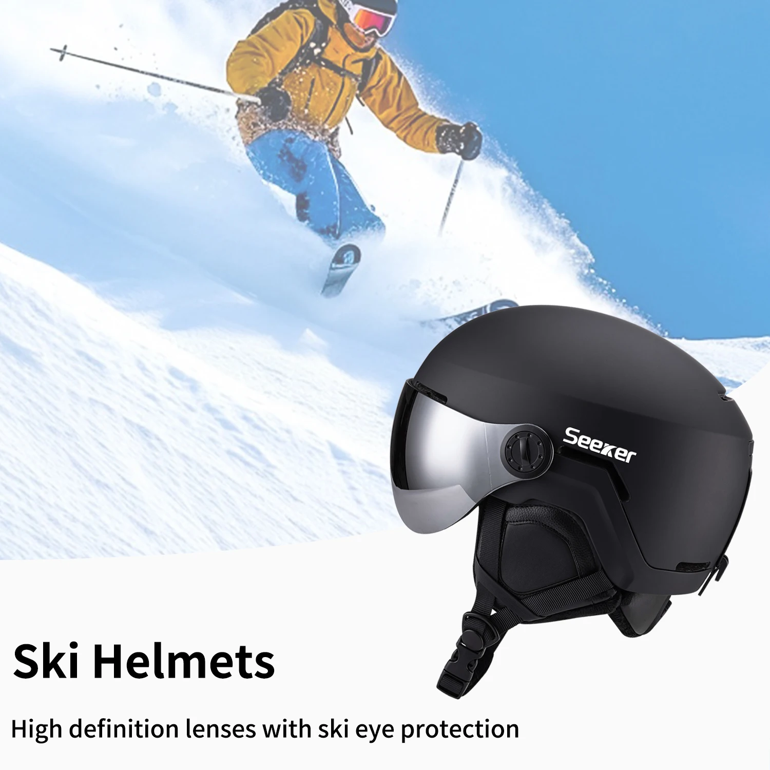 zoekers volwassen skihelm met bril enkel en dubbel board winddicht warm anti-botsing ski-beschermingsuitrusting veiligheidshelm