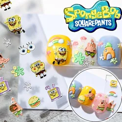 SpongeBob 5D Relief Nail Art Stickers Kawaii Decoration Decals Self-Adhesive Fashion Manicure Accessories DIY Nail Stickers Gift