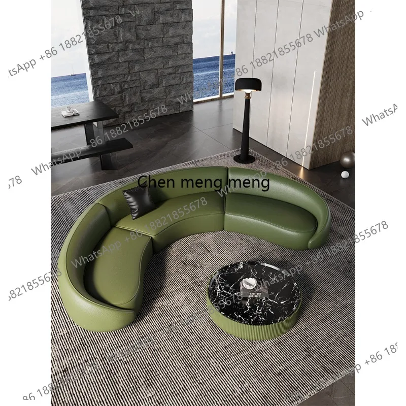 

Semicircular curved special-shaped sofa light luxury modern beauty salon sales office hotel lobby waiting lounge area