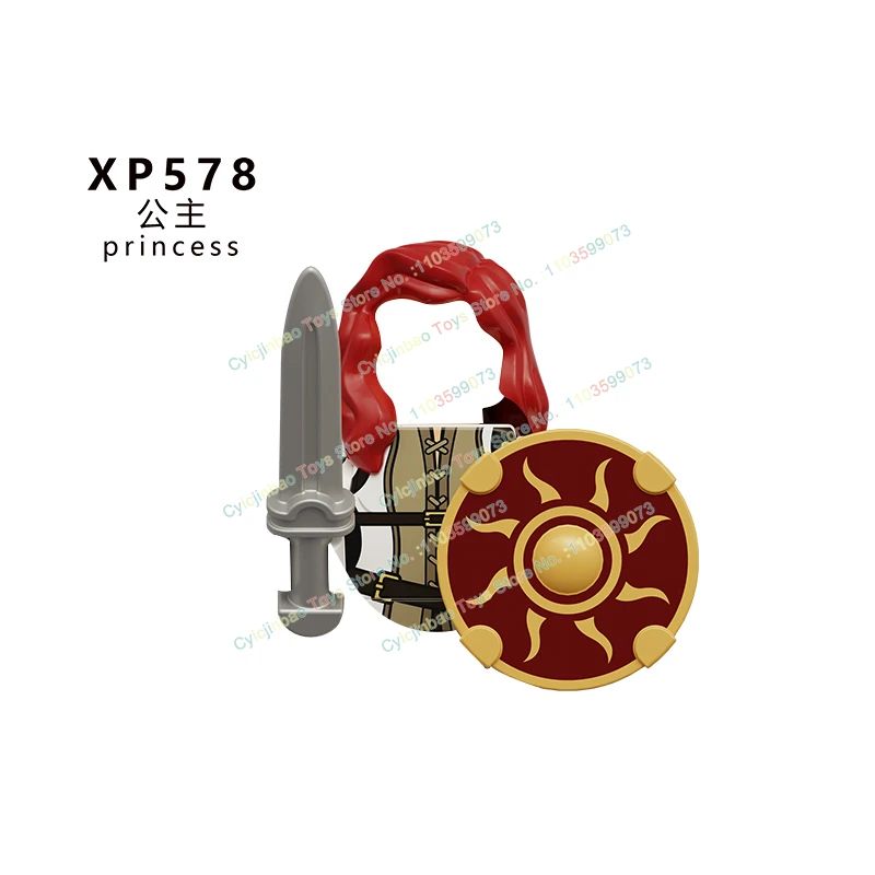 Chevaliers anciens médiévaux, soldat princesse, chevaux de guerre, briques, armure, accessoires d'armes, figurines, bloc de construction, jouet pour enfants