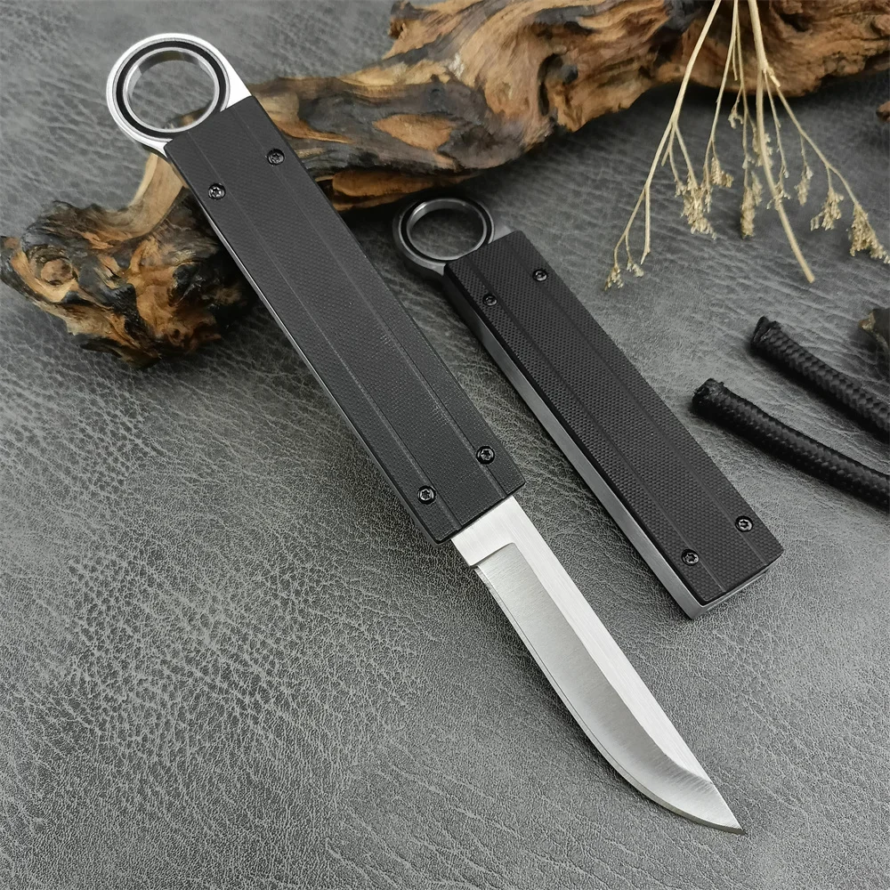 Top Quality Blackout Fishing Knives Pocket Knife Folding Knife 440 Blade G10 Handle Utility Kitchen Knives Sharp Fruit EDC Tool