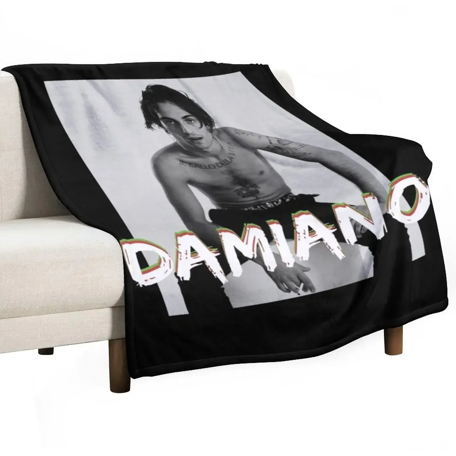 Copy of Damiano maneskin eurovision 2021 Throw Blanket Luxury St Fashion Sofas Loose warm for winter Blankets