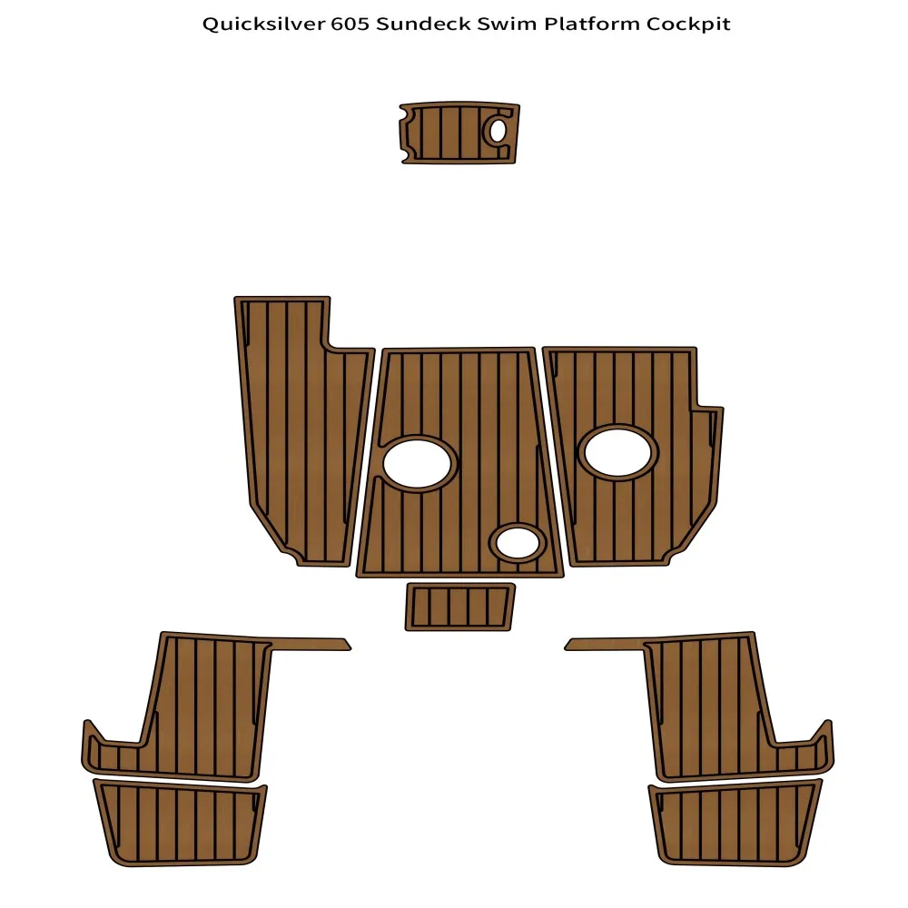 Quicksilver 605 Sundeck Swim Platform Cockpit Pad Boat EVA Foam Teak Deck Mat Seadek MarineMat Gatorstep Style Self Adhesive