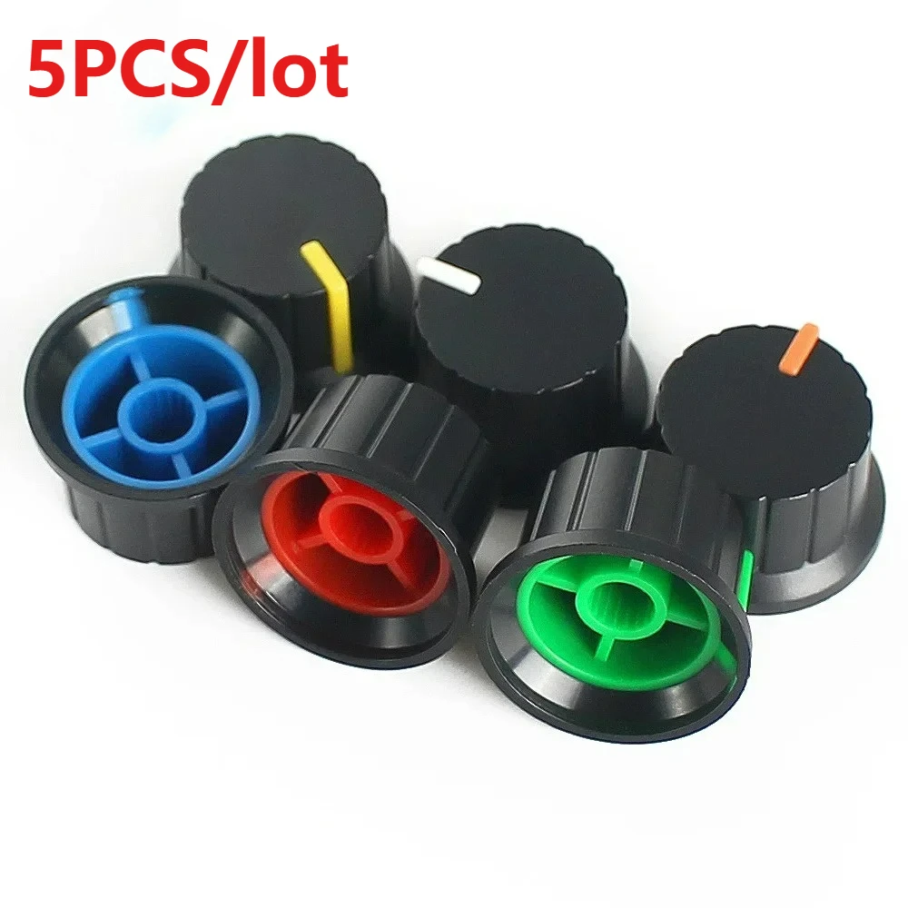 5PCS Potentiometer Knob Cap 24x15mm Two-color Knob Caps 6 Colors Flower-axis Volume Control Knobs for Encoder Diy Kit