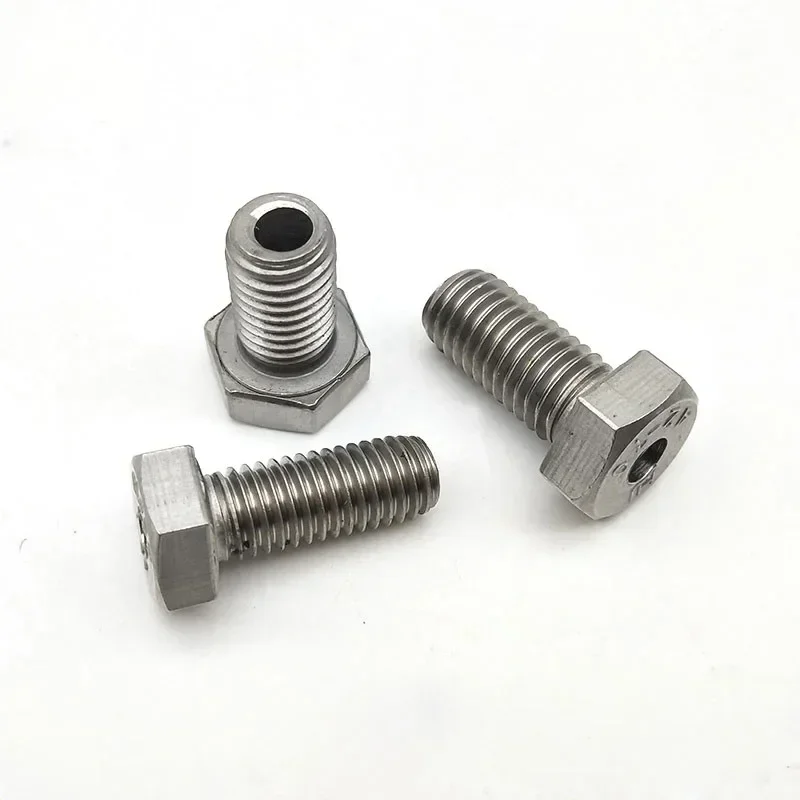 

YQnbhtqI 4pcs M6 M8 stainless steel hollow screws lamp fitting hex bolts hexagon threading screw through hole bolt 10mm-20mm len