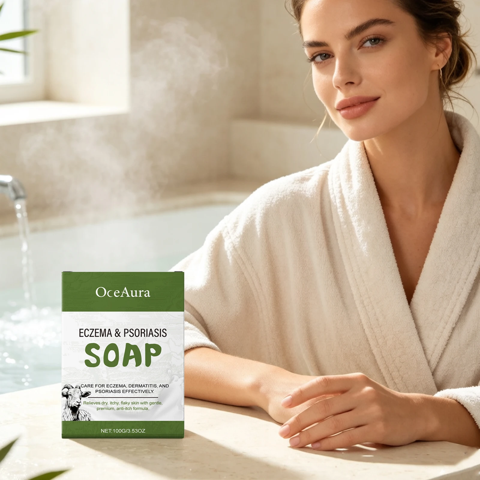 Goat Milk Soap Bar Soft Smoothing Eliminate Fine Line Reduce Dryness Lonf Lasting Fragrance Improve Skin Elasticity Skin Care