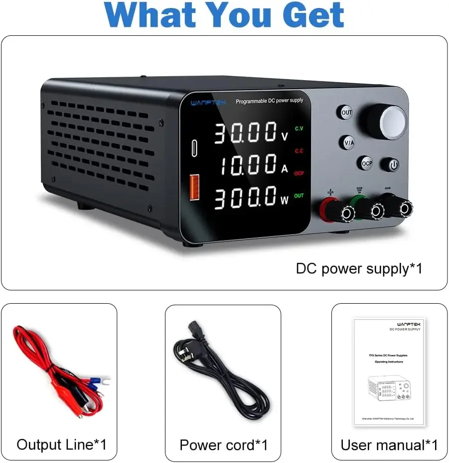 Wanptek قابل للتعديل تيار مستمر امدادات الطاقة 30 فولت 10A LED مختبر مقاعد البدلاء مصدر الطاقة استقرت التبديل امدادات الطاقة الجهد المنظم 60 فولت 5A #6