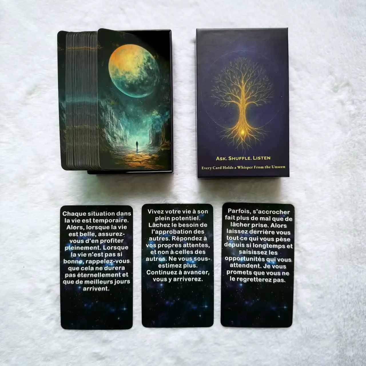 

French Oracle Cards, French Cosmic Wisdom Oracle Deck for Reflection, Mindfulness & Focus, 12x7cm, 54-cards, Tarot Deck