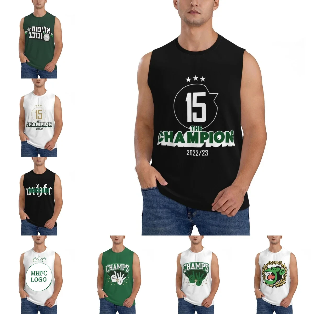 

Maccabi MHFC Haifa Athletic Men's Hd Print Cotton Tank Top Muscle Tee Sleeveless T-Shirt Tagless Tank Undershirt