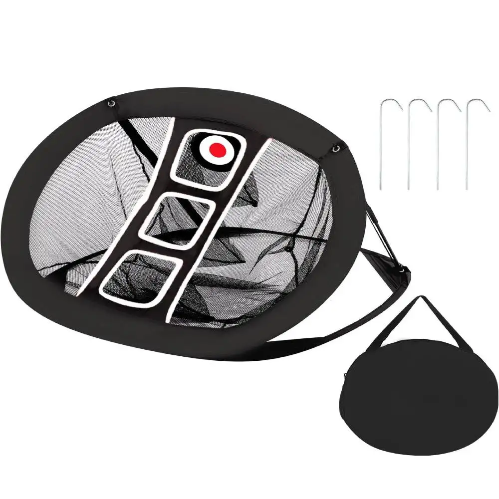 

Сетка для ворса в гольфе, всплывающая тренировочная сетка для гольфа, портативный складной дизайн, встроенная коллекция мячей для легких тренировок