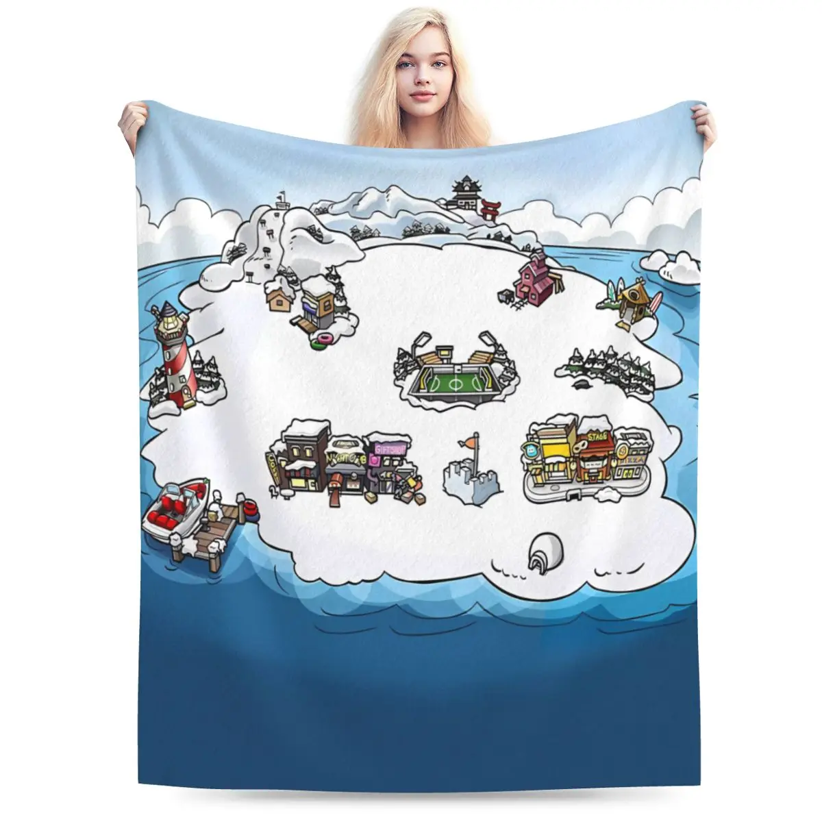 Club Penguin Map An Ultra-Soft Micro Fleece Blanket