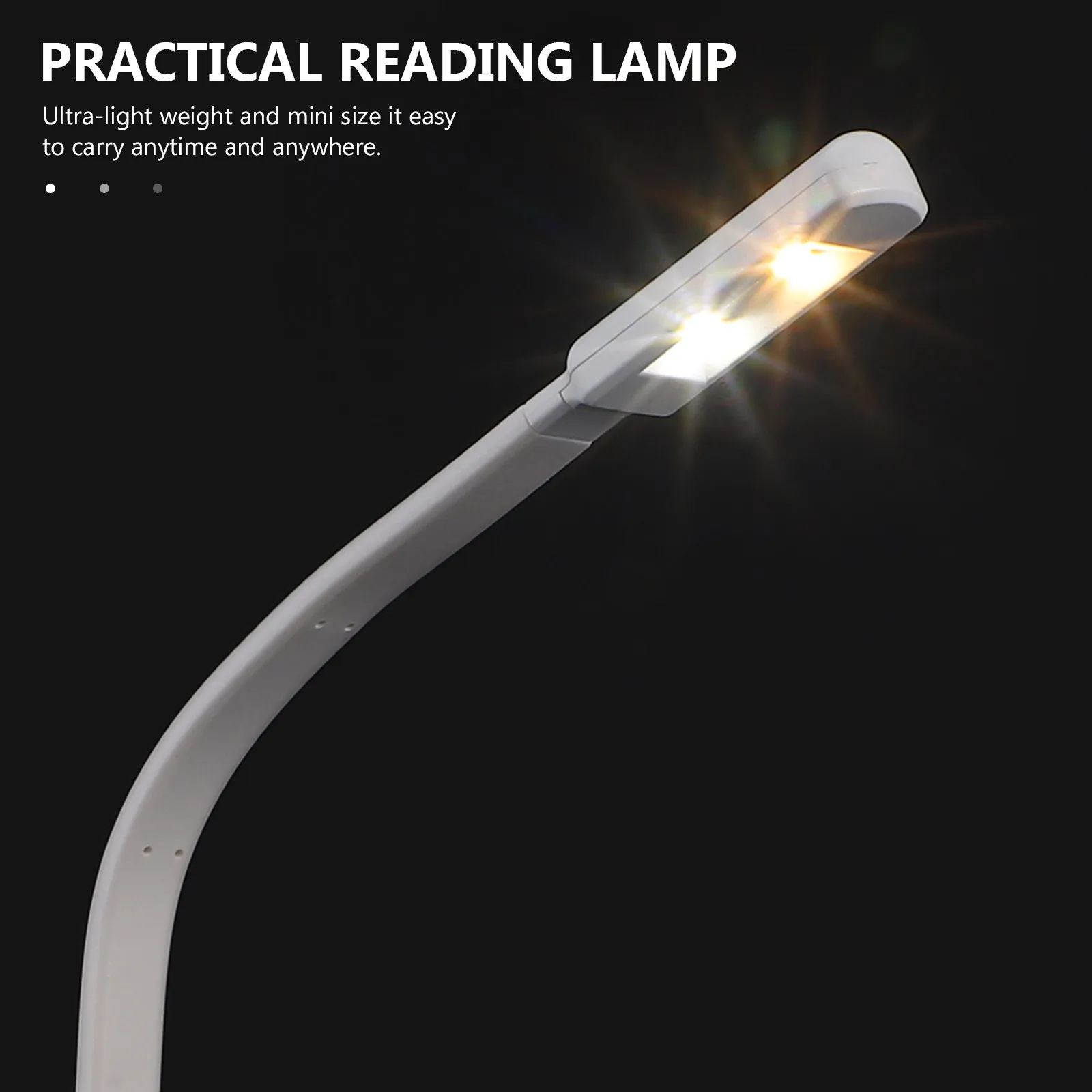 

Portable Rechargeable Clip-on Book Light LED Reading Lamp with 3 Gear Lighting Small Size for Travel Study Office Bedside