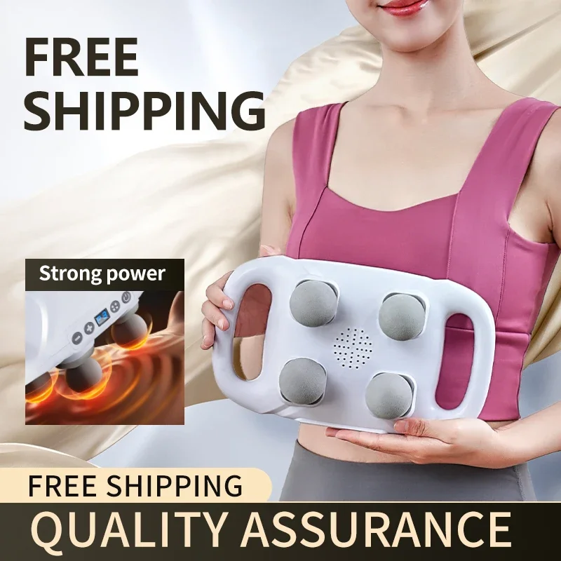 

Four Head Fascia Gun Wireless Waist and Back Massager High-frequency Vibration Relaxation Massager Shoulder and Calf Massage Gun