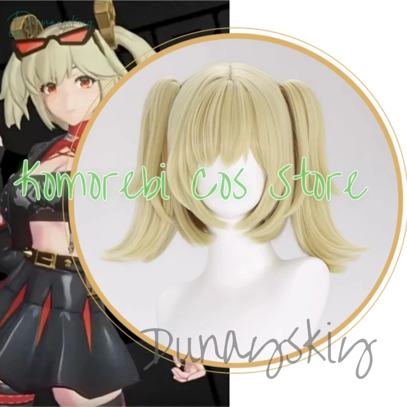 

Парик для косплея Burnice Whita Zenless Zone Zero Sons of Calydon, двойной хвост, термостойкое волокно, бесплатная сетка для волос на Хэллоуин