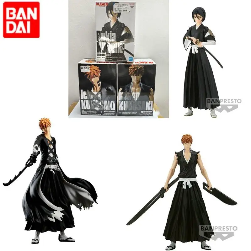 새로운 반다이 반프레스토 솔리드 워터 쿠로사키 이치고 쿠치키 루키아 이시다 우류 피규어 피규어 애니메이션 키즈 선물 컬렉션 장식품