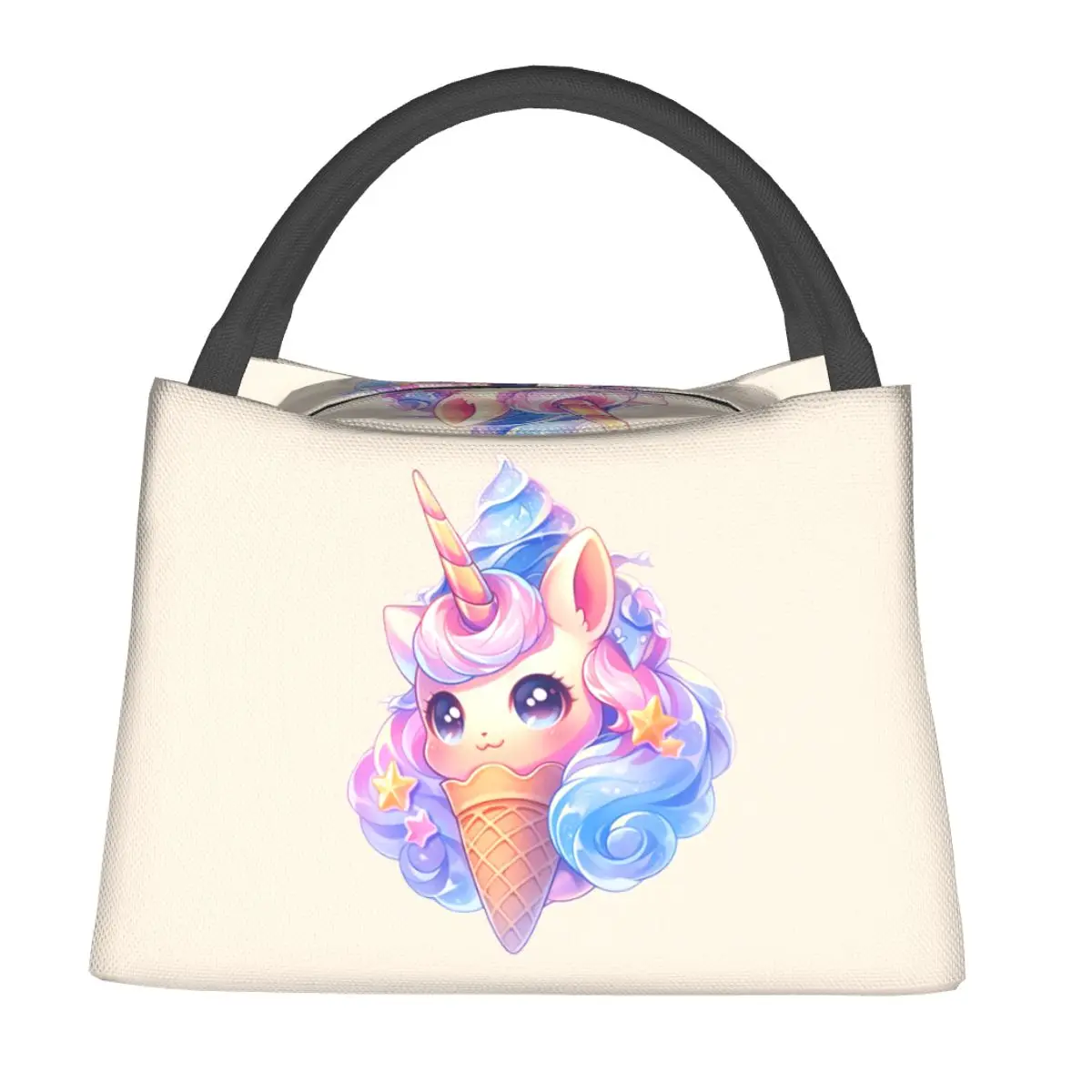 Ice Cream Unicorn Lunch Bags Insulated Bento Box Leakproof Lunch Tote Picnic Bags Cooler Thermal Bag for Woman Children Office