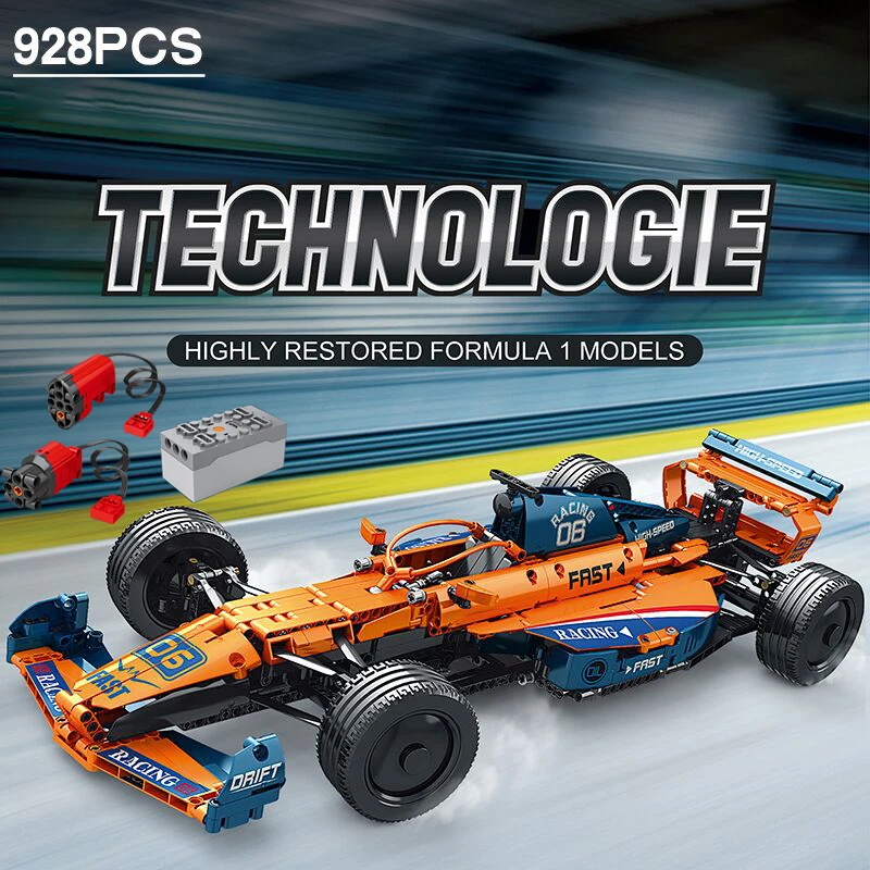 

GZDY TECHNICAL F1 Racing Car Building Blocks Remote Control Formula 1 Replica Model Collectible Display For Children Adult