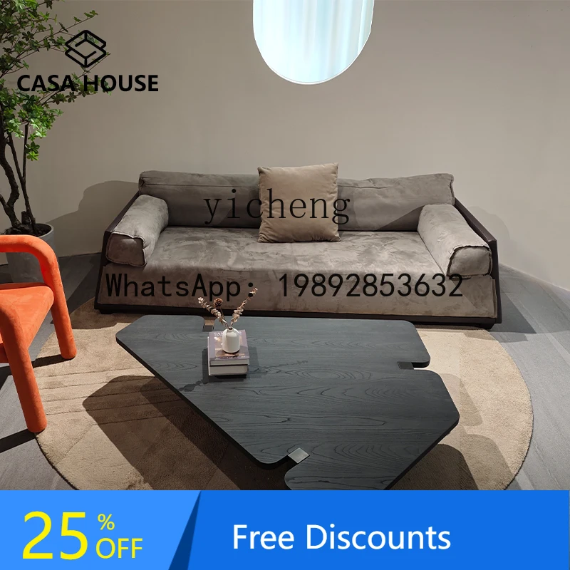 

LYY minimalist irregular cheese coffee table creative high sense black antique wooden tea table