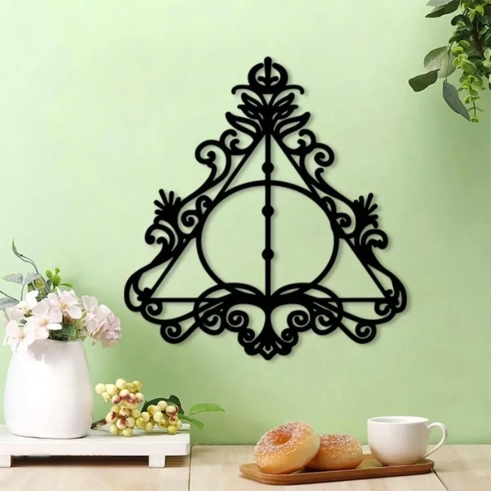 CIFbuy Retro Triangle Mandala Metal Wall Art Exquisite Geometric Pattern Durable Iron Art Game Room Study Home Decor FanOrnament