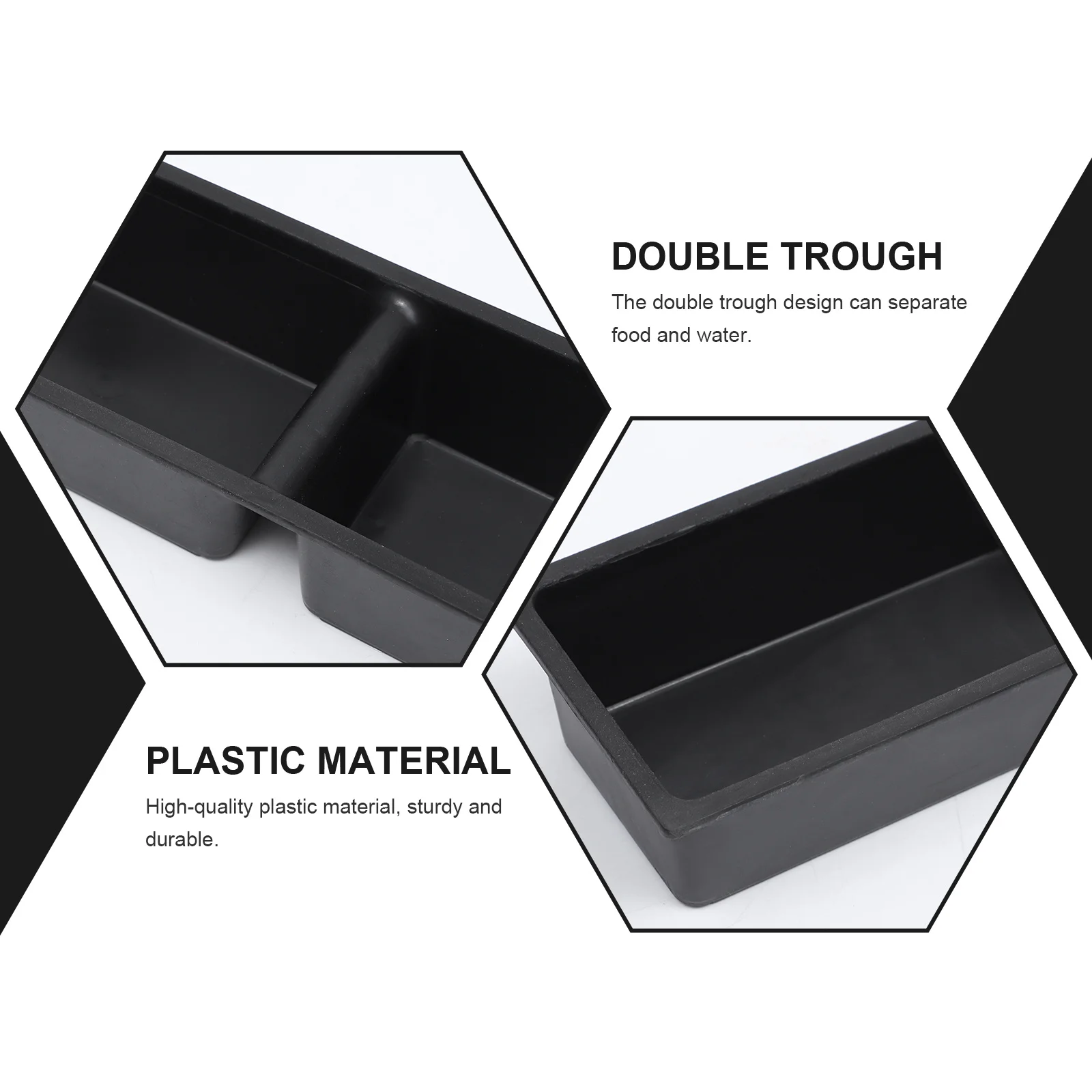

2Pcs Chicken Feeding Container Plastic Poultry Cage Food Box Durable Easy Disassemble Anti-Drop Feeding Dish Poultry Feeders