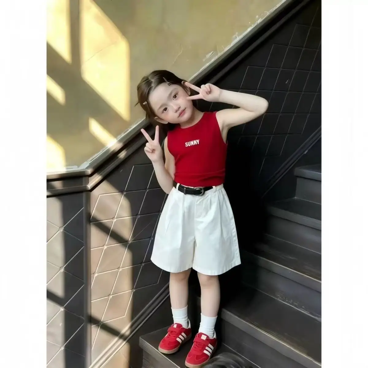 

Girls Summer New Korean Style Backless Vest For Fashionable Jazz Dance Performance Short Sleeveless Top