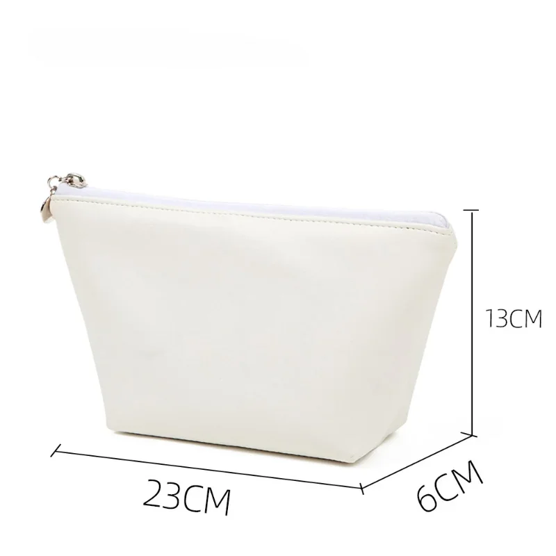 2023 New White PU Leather Cosmetic Bags Portable Travel Makeup Organizer Korean Soft Waterproof Top-hamdle Storage Washing Bags