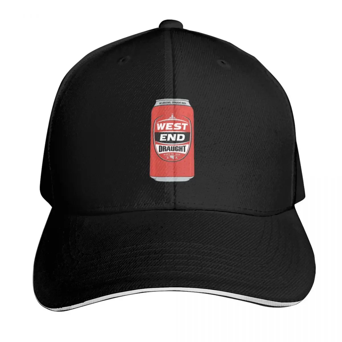 Hand-drawn West End Draught can Baseball Cap Breathable Mesh Back Adjustable Buckle Closure Moisture Wicking Quick Dry