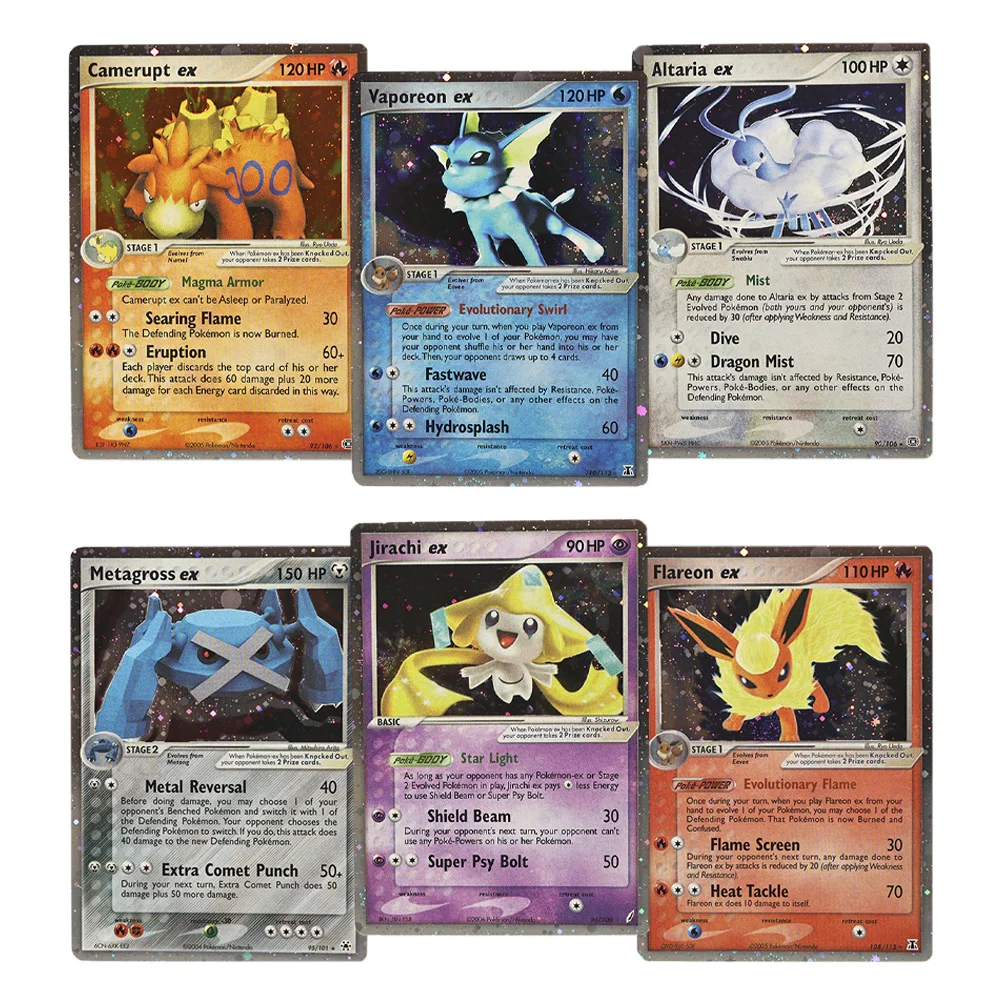 PTCG Holographic Proxy Cards Charizard Blaziken Alakazam Raichu Flareon Camerupt PKM Foil Single Collectible Cards