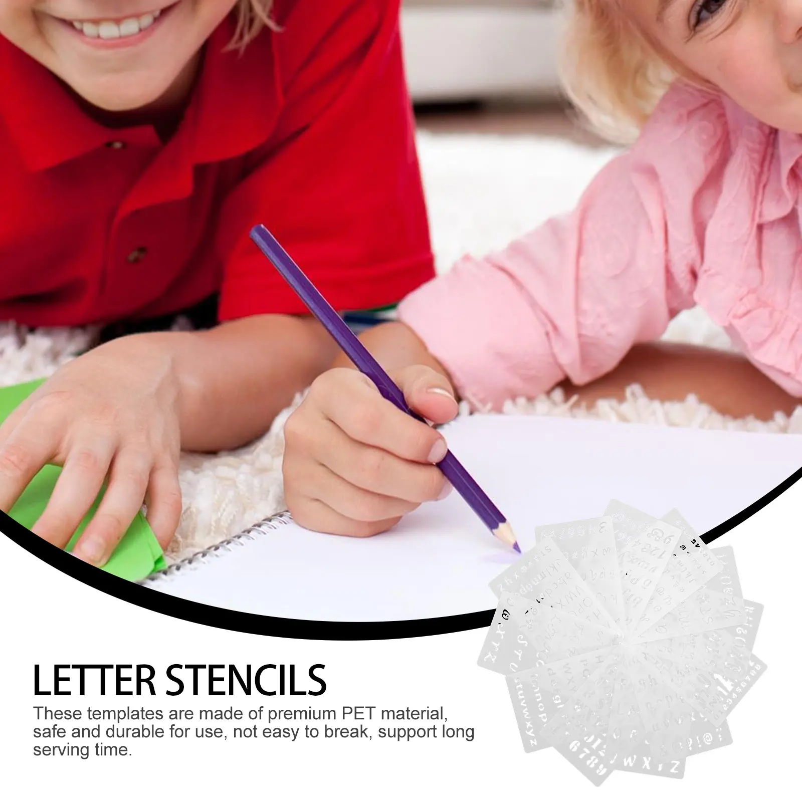 

12pcs English Alphabet Letter Stencils Number Painting Diy Art Projects Supplies Creative Wall Stencils Plastic Drawing