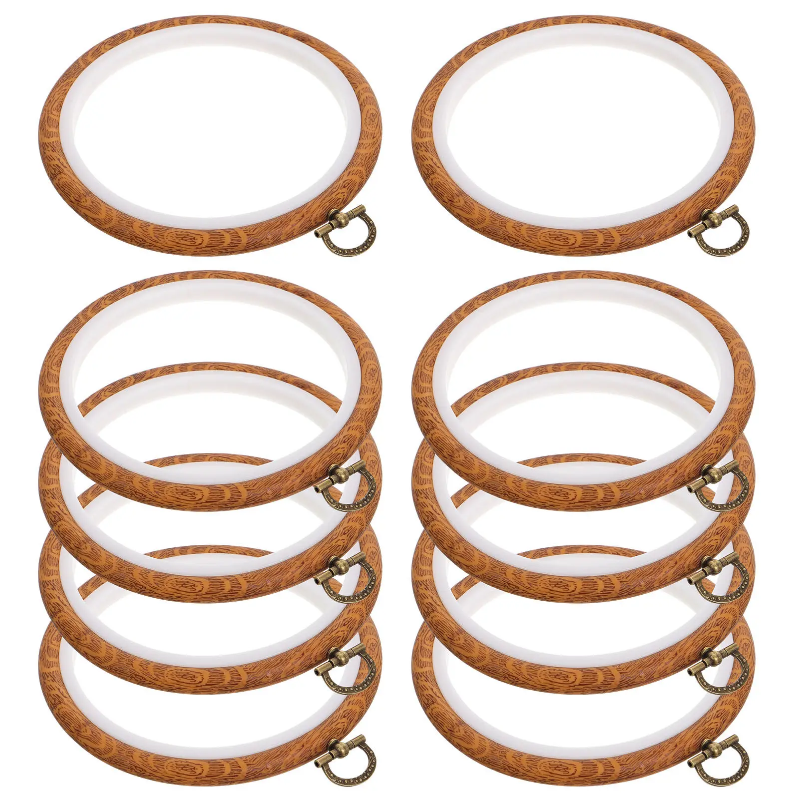 

10Pcs Embroidery Hoop Frame Set Cross Stitch Hoops for Home Decor Gift Making Craft Projects Enhanced Texture Portable Display
