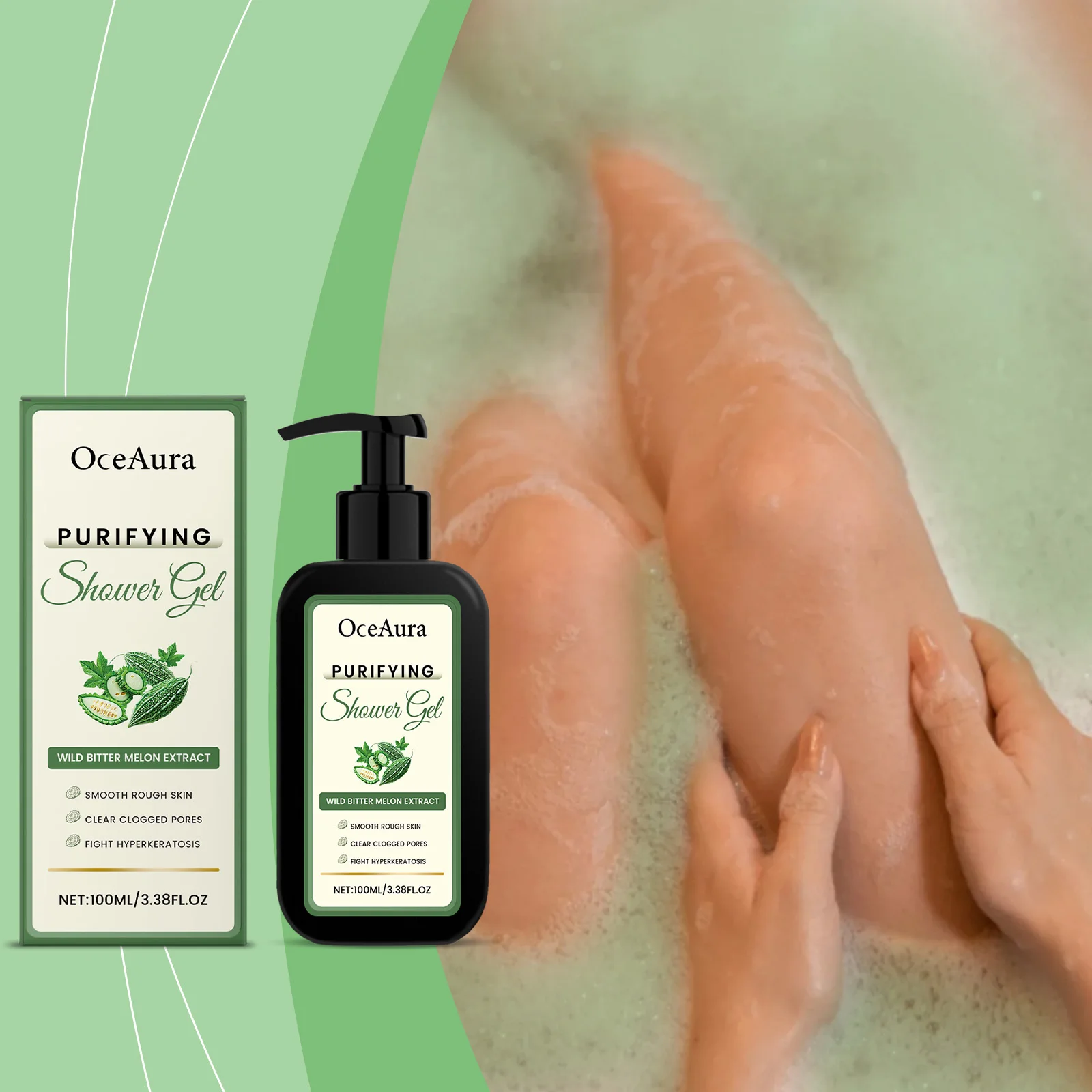 Purifying Shower Gel with Wild Bitter Melon Extract - Deep Cleanses Pores & Smooths Rough Skin - 100ml