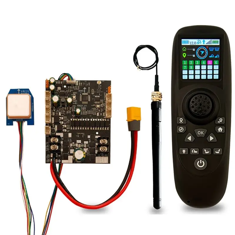 B27B RXG7-TXG4 Remote Controller Color Screen Display Receiver Board 6-15VDC With GPS Module For RC Trawler Bait Boat Refit