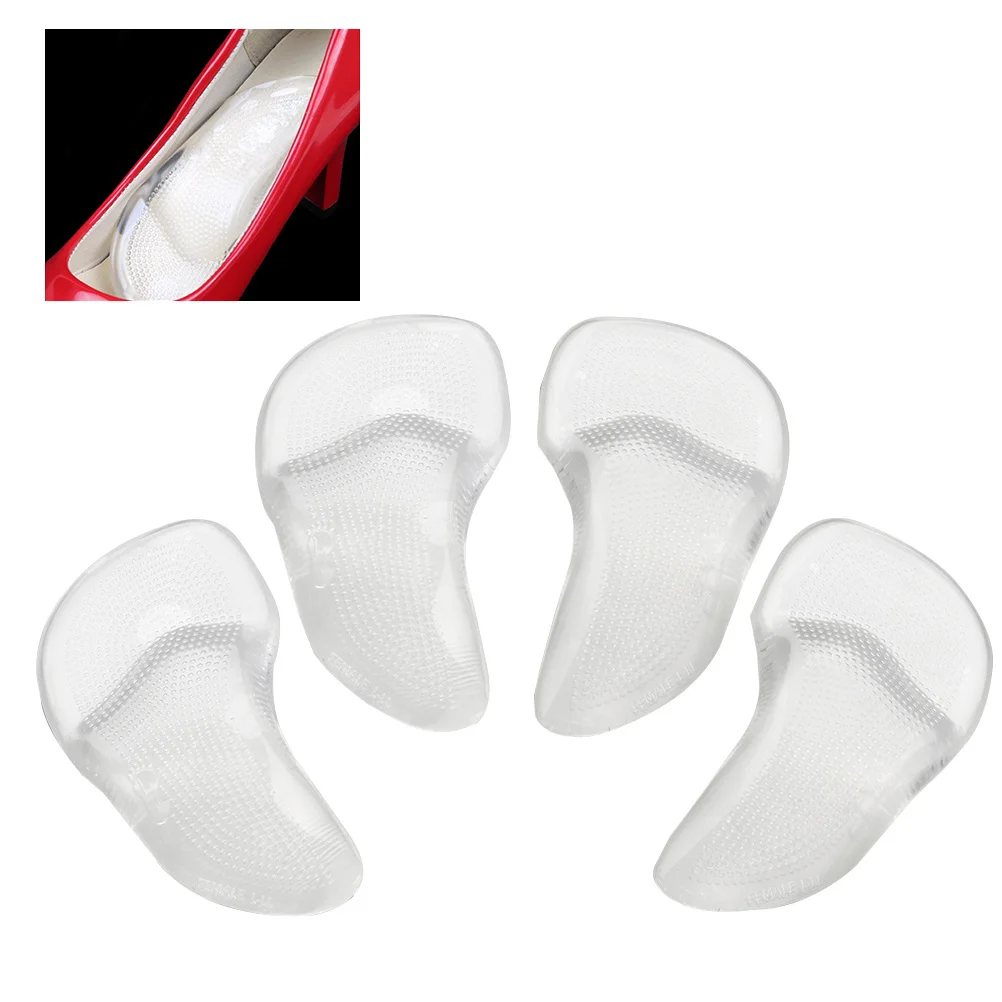 2Pairs Forefoot Cushions Gel Arch Support Pads Shoes Pain Relief Silicone Inserts Large Size Silicone Arch Pad