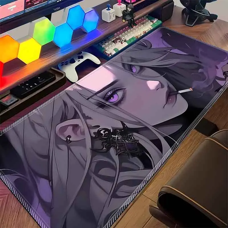 

Anime Domineering Grils MouseMat Overwatch Gamer Cool Mouse Pad Purple Gamer Cabinet Large Non-Slip Mousepad Keyboard Mat