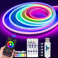 LED Strip Lights RGBIC Neon Strip Flex IP65 Waterproof 1600+ Effects Dream Colors Lights for Home, Party Decor, Outdoor Lighting