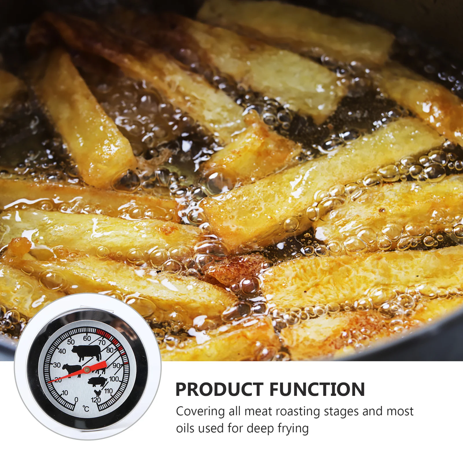 

1pc Metal Bbq Thermometer For Oven Kitchen Use High Temperature Resistant Explosion Proof Food Safety Cooking Thermometer