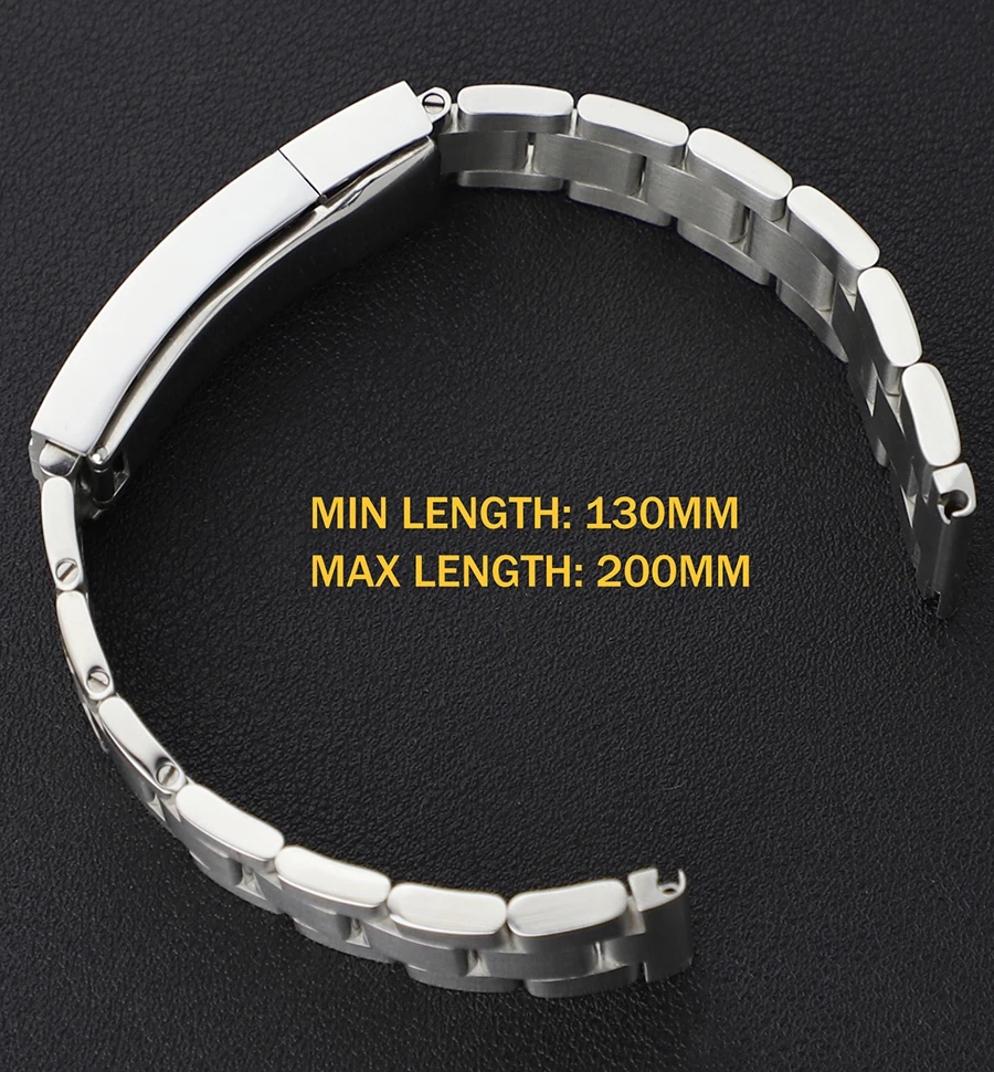 22mm Brushed Stainless Steel Watch Bracelet for Breitling Seiko Samsung Galaxy Watch Band Huawei Amazfit GTR Watch Strap Citizen