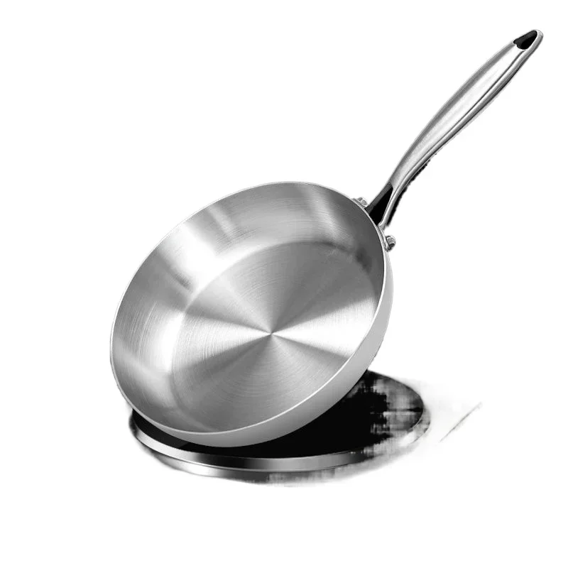 22-28cm Inch Tri-ply 18/8 Stainless Steel Chef's Pan,Frying Pan with Lid,Induction Pan,Pot and Pan Set,Dishwasher and Oven Safe