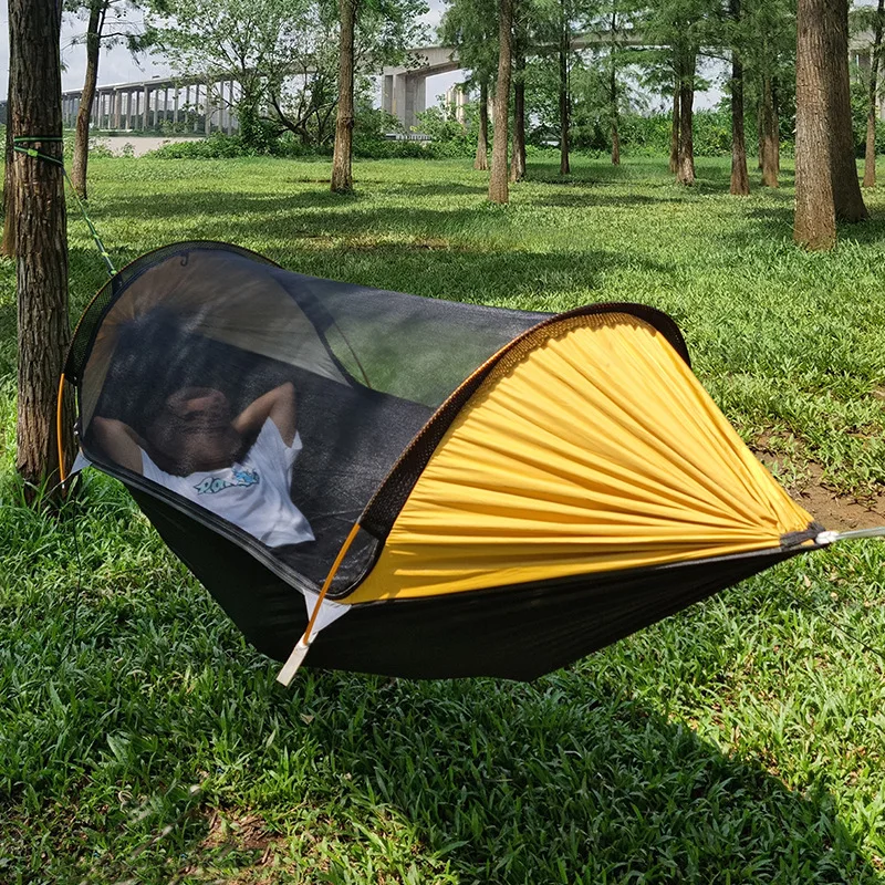 Hammock Anti-Mosquito Anti-Rollover Outdoor  Removable Mosquito Net Camping  Quick Open Anti-Mosquito