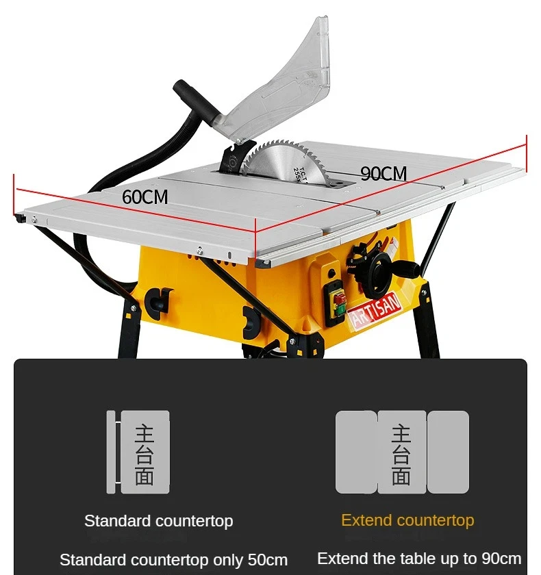

ZJ555 multi-function woodworking table saw floor saw electric cutting machine oblique cutting board saw flip saw household dust