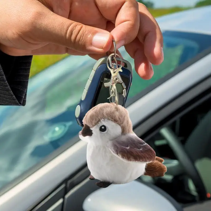 Cute Bird Plush Pendant Cartoon Chubby Bird Parrot Sparrow School Bag Keychain Exquisite Birthday Gift Car Pendant