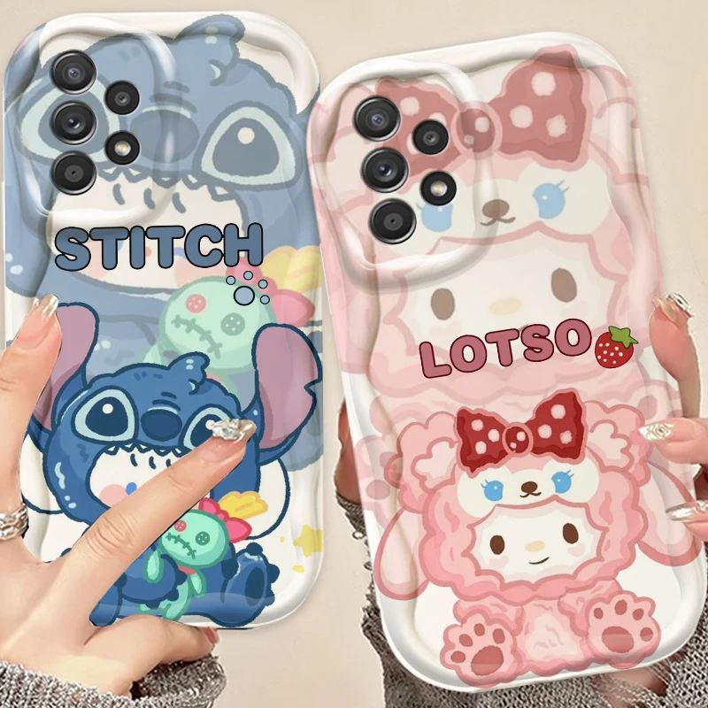 

Stitch Cinnamoroll Cartoon For Samsung A55 A54 A53 A52 A35 A34 A33 A32 A25 A24 A23 A22 A21S A15 A13 A14 5G Wave Oil TPU