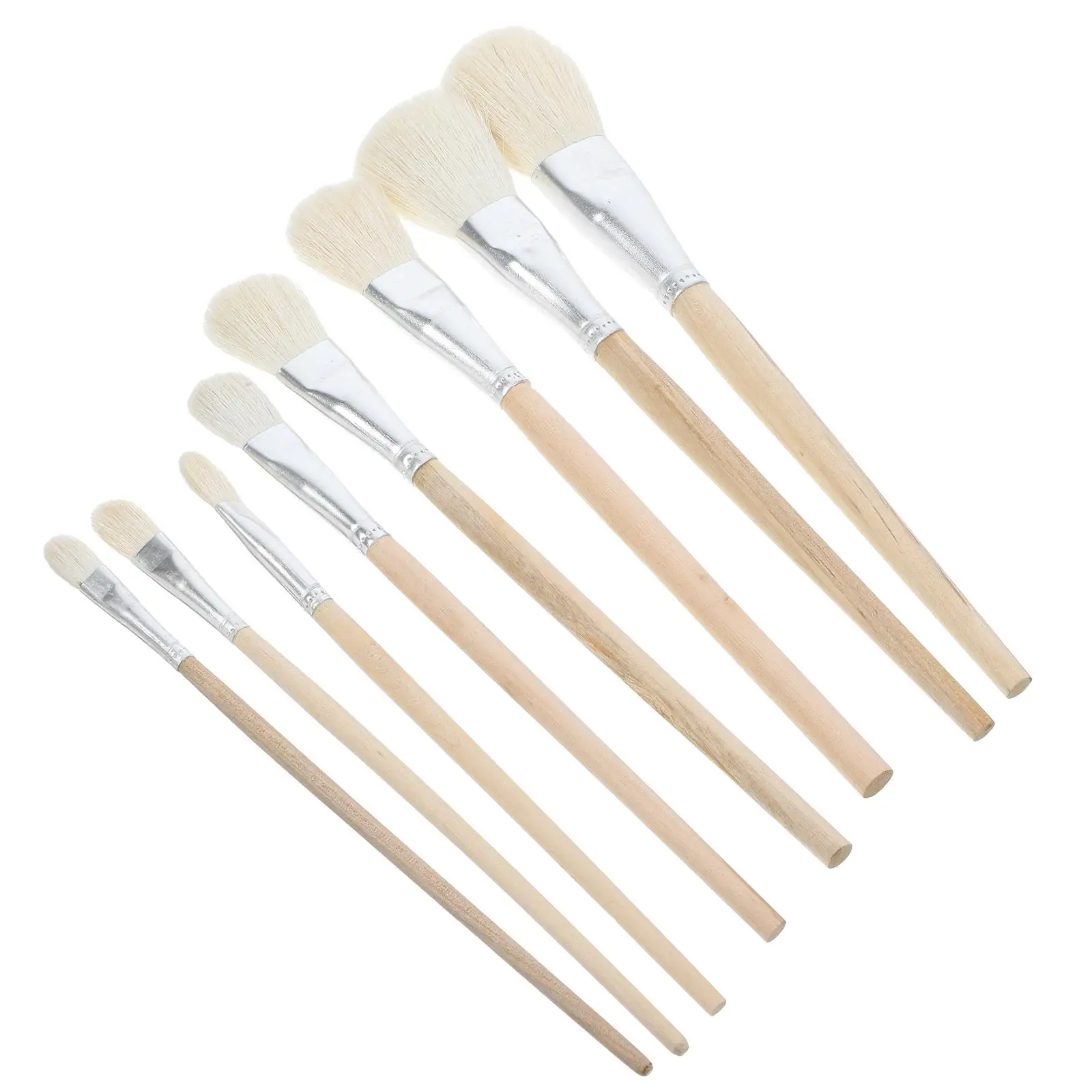 8pcs Wool Paint Brushes for Watercolor Ceramic Pottery Painting with Various Sizes 1-15 Safe Daily Use Tool