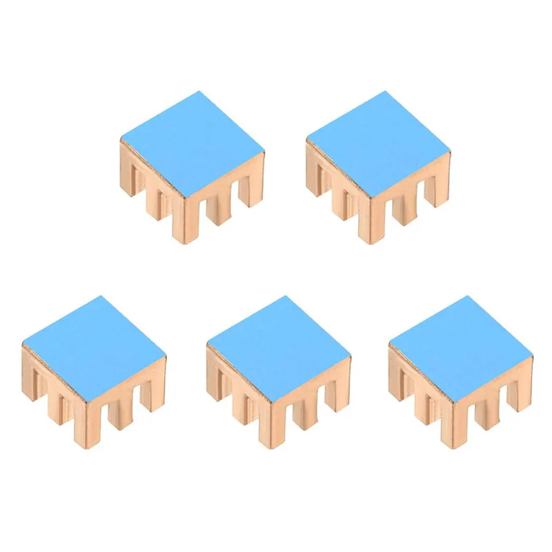 Copper Heatsink 6x6mm/7x7mm/8x8mm with 2W/mK Thermal Adhesive Tape Heat Sink for Memory, IC Chipset Cooling Radiator - 5PCS