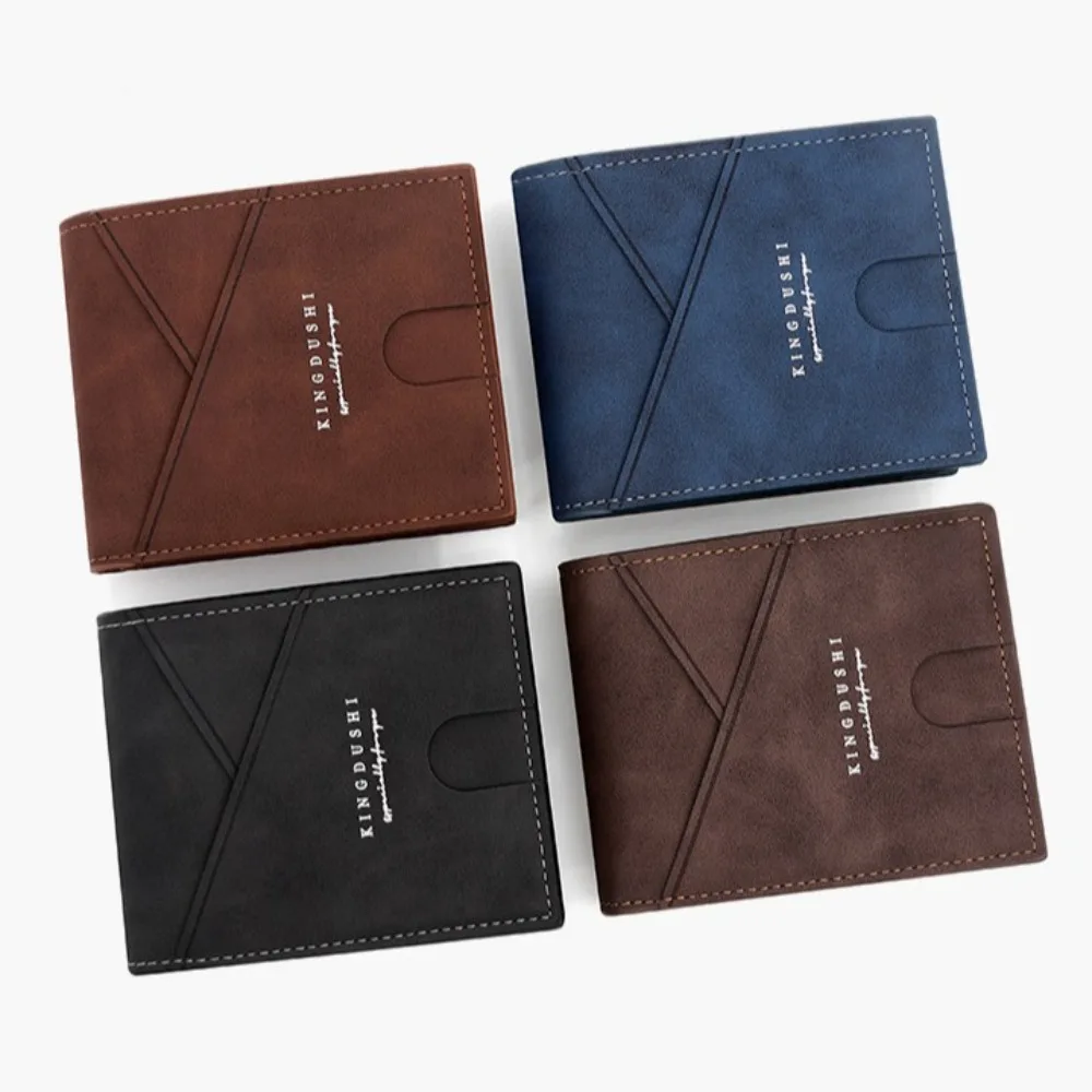 

Leisure Vintage Men's Short Wallet Large Capacity Portable PU Card Bag Thin Multi-position Leather Coin Pocket Male