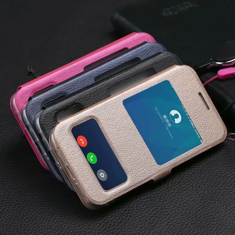 Funda abatible para Huawei P8 Lite 2017, carcasa con ventana para Huawei Honor 8 9 Lite P9 Lite 2017 GR3 2017 Play Nova 3 3I 3E