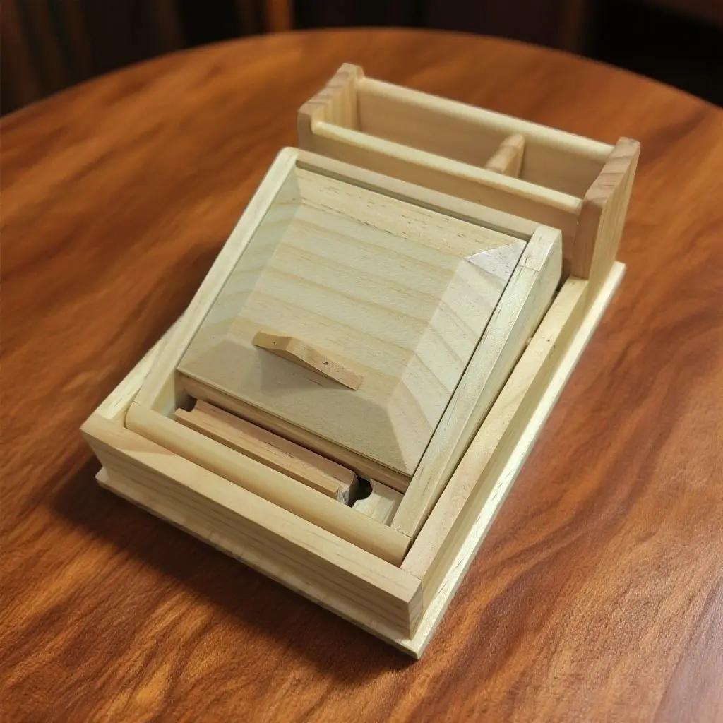 

Wood Color Thick Cigarette Box Solid Wood Desktop Storage Press to Eject The Cigarette Holder Capacity 20 Pcs